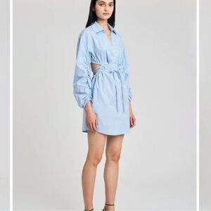 10 Crosby Derek Lam Light Blue Long Sleeve Dress